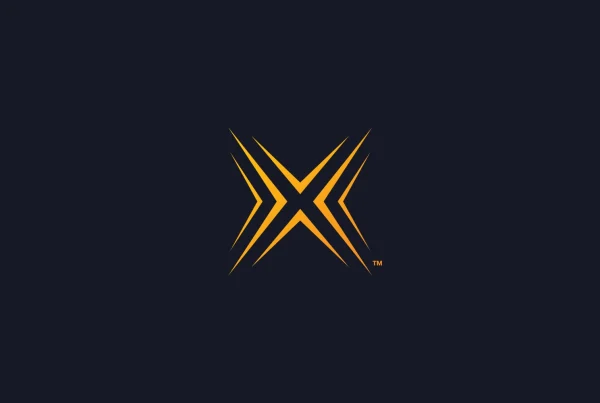 Letter X logo design for Xcalibur Studio - a blockchain-powered story incubator based in Canada