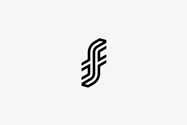Letter F ambigram logo design by zeropoint7 Studio.